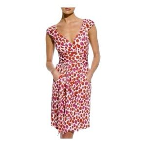 Diane Von Furstenberg Vintage Celora Ladybug Wrap Dress 100% Silk Size 8
